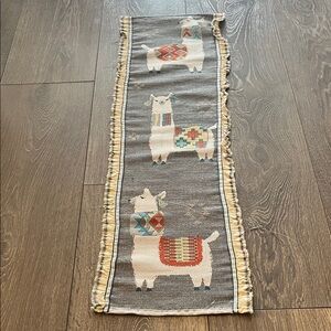 Gray Llama Table Runner or Wall Hanging